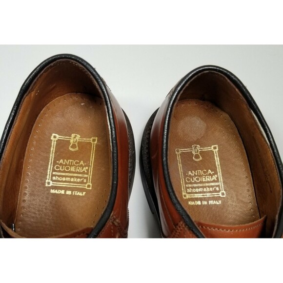 Antica Cuoieria Shoes Mens Size 9D Brown Saddle Lace-Up Oxfords Made in Italy main image 7